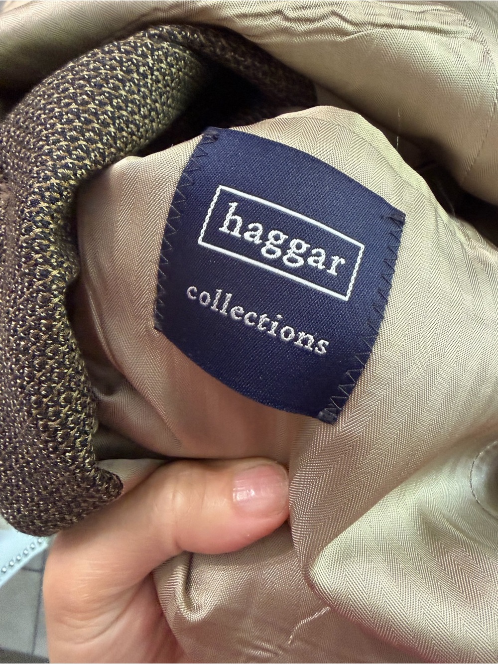 Haggar Collections Men’s Brown Textured Sport Coat Blazer 2 Button Classic - Picture 5 of 6